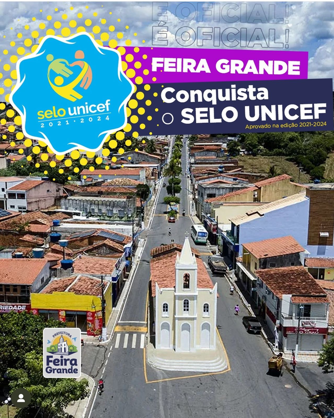 Feira Grande recebe pela segunda vez ‘Selo UNICEF Município Aprovado’