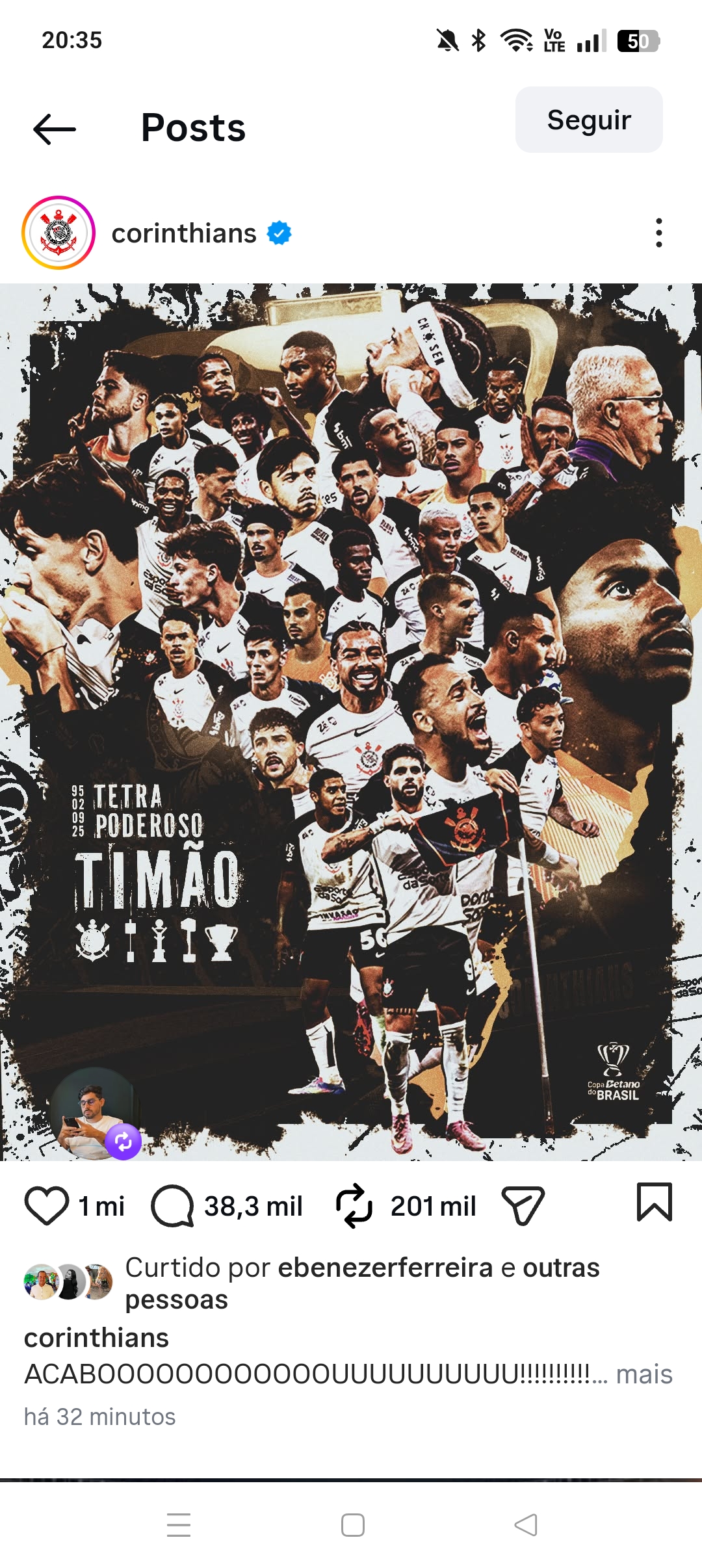 CORINTHIANS É TETRACAMPEÃO DA COPA DO BRASIL!