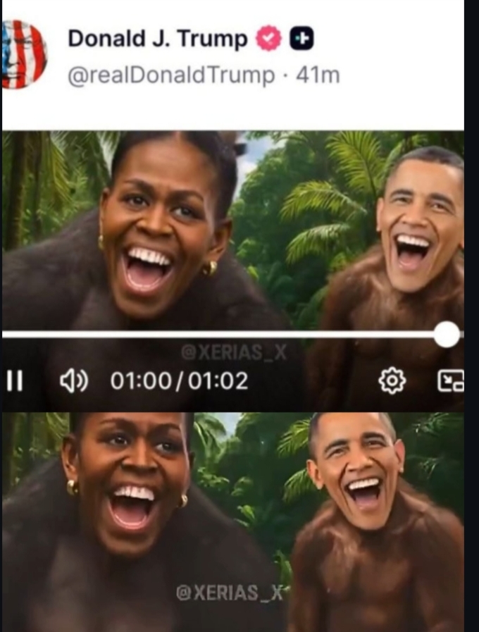 Trump posta vídeo racista com Obama e Michelle