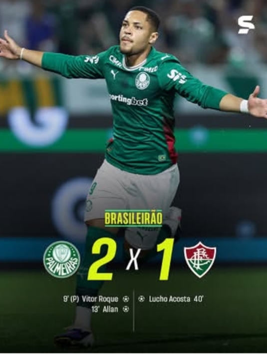 Palmeiras vence o Fluminense na Arena Barueri, mantém liderança e impõe primeira derrota do Tricolor no Brasileirão