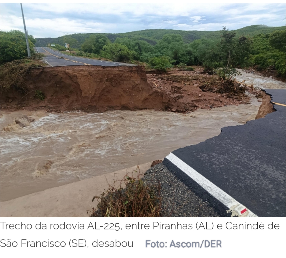 Rompimento na AL-225 deixa mulher morta e homem desaparecido após chuvas intensas no Sertão