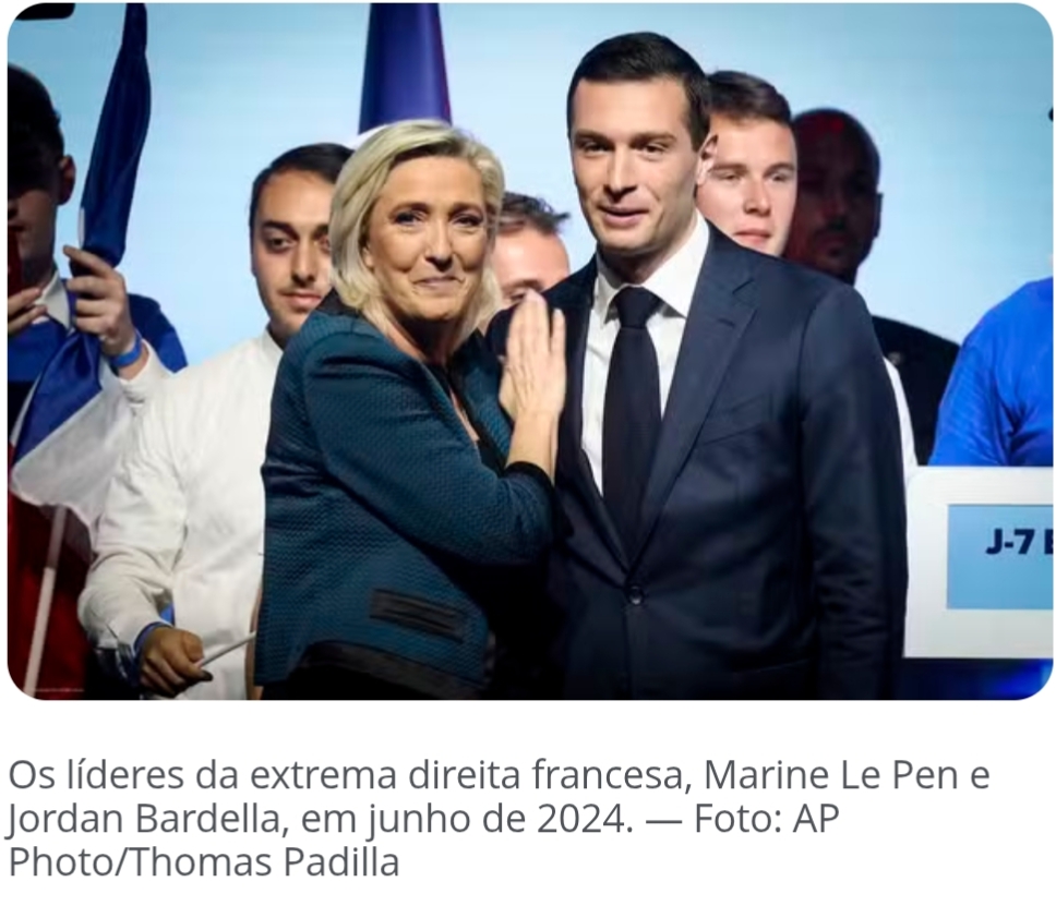 Jordan Bardella lidera sondagem presidencial na França